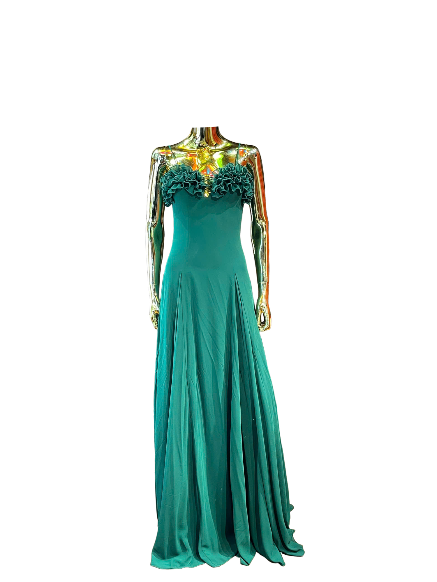  luxury green silk dress