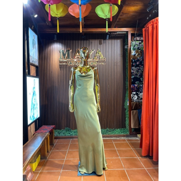 Satin Cowl Neck Slip Gown