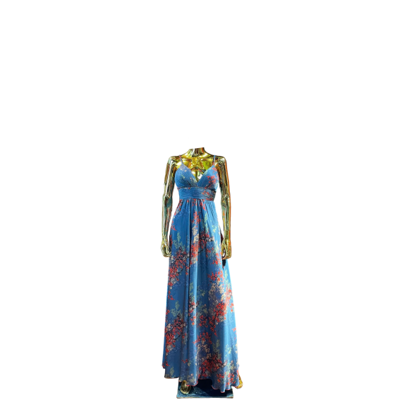 Emerald Blossom Evening Dress